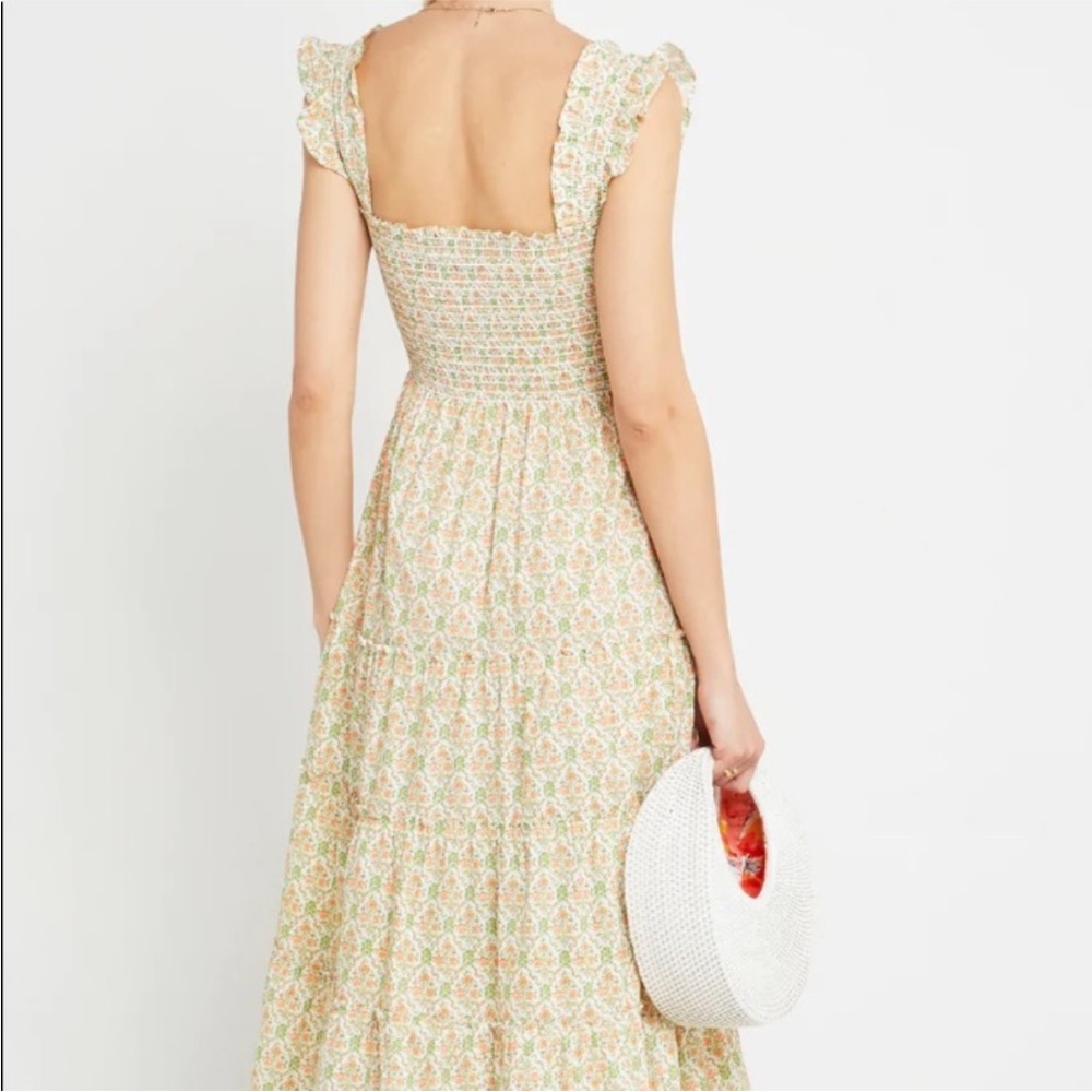 Kourt Calypso Smocked Square Neck Tiered Midi Dre… - image 3